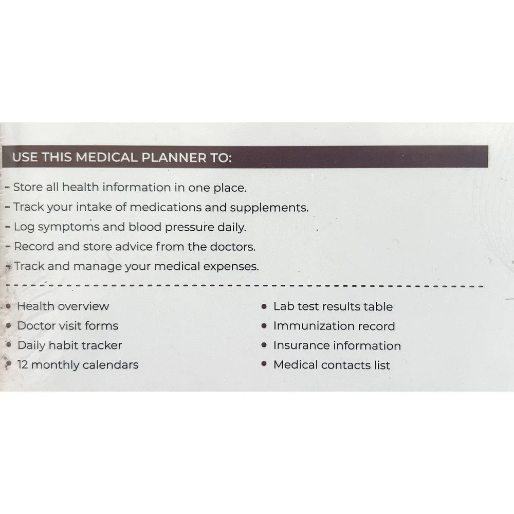 Clever Fox Medical Planner Wellness Journal Health‎ Diary Rose Gold 12 Month